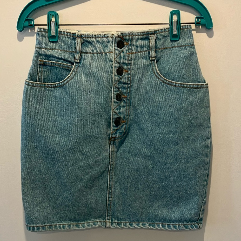 Vintage Bongo denim mini skirt.